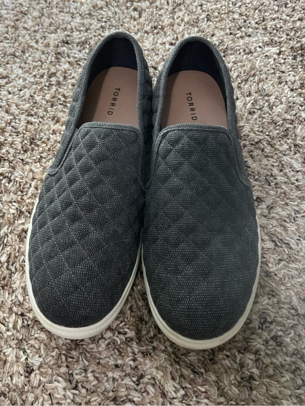 Torrid Quilted Slip-On Sneakers in Charcoal Gray